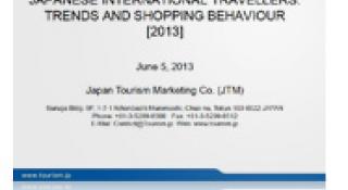 Japanese International Travellers: Trends and Shopping Behaviour (2013)