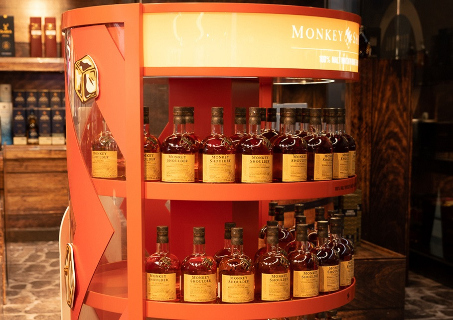 Design of the creation of a new Travel Retail Permanent Visibility toolkit for Monkey Shoulder